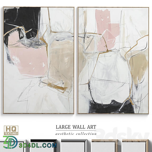 Large Abstract Neutral Wall Art C 378 3D Models