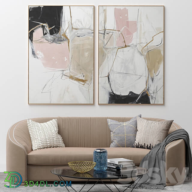 Large Abstract Neutral Wall Art C 378 3D Models