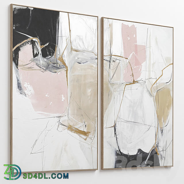 Large Abstract Neutral Wall Art C 378 3D Models