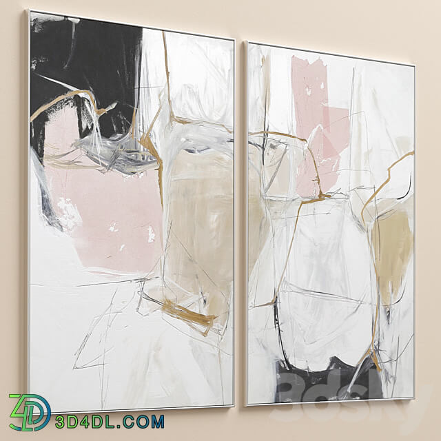 Large Abstract Neutral Wall Art C 378 3D Models