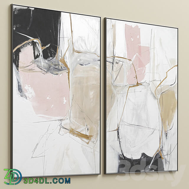 Large Abstract Neutral Wall Art C 378 3D Models