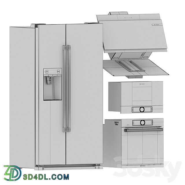 Set of kitchen appliances BOSCH 8 3D Models