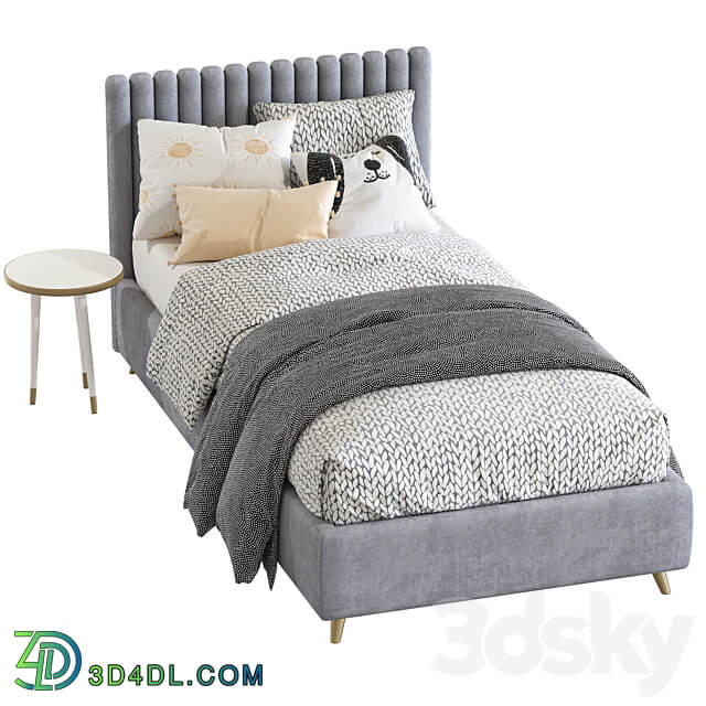 Bed with upholstered headboard 225 3D Models