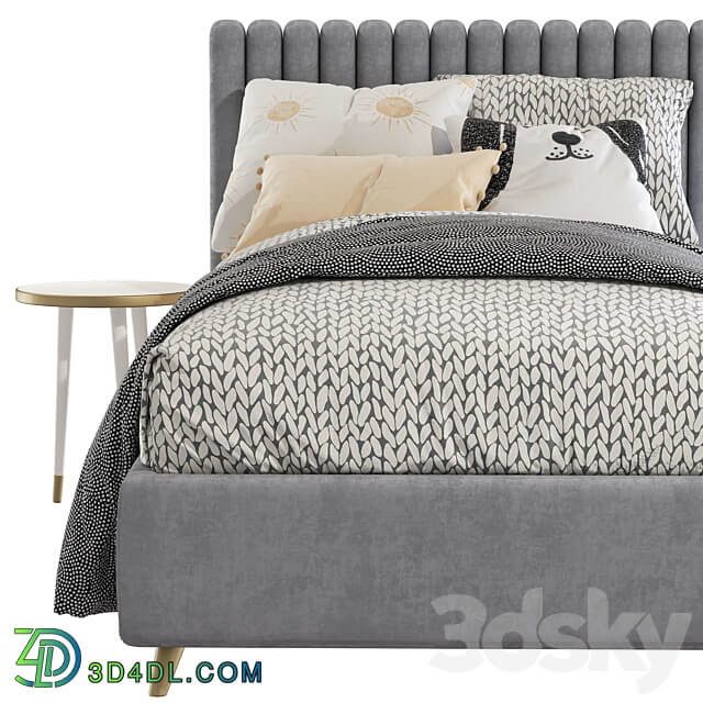 Bed with upholstered headboard 225 3D Models