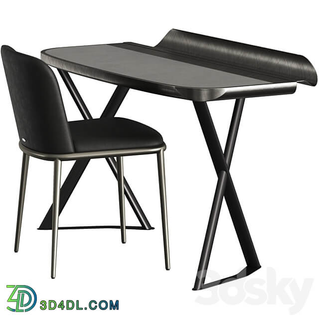 Cattelan Italia Cocoon Leather Desk and Magda Ml Chair 3D Models