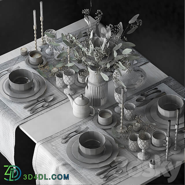 Table setting 68 3D Models