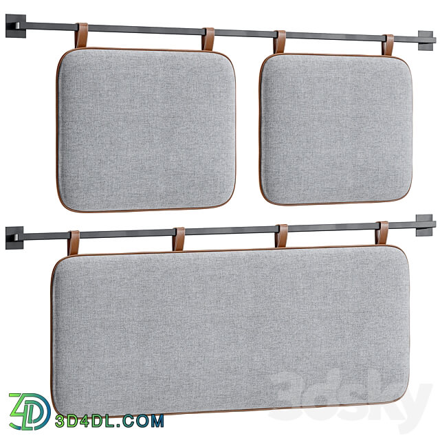 Hanging Pillow Headboard Set 4 3D Models