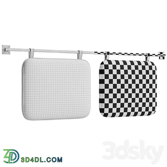 Hanging Pillow Headboard Set 4 3D Models