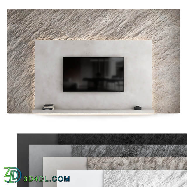 TV wall set 07 3D Models