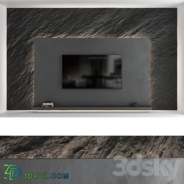 TV wall set 07 3D Models