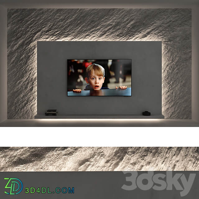 TV wall set 07 3D Models