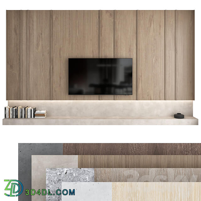 TV wall set 08 3D Models