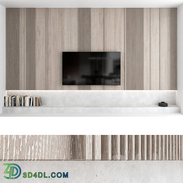 TV wall set 08 3D Models