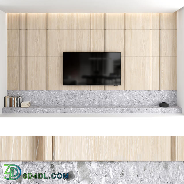 TV wall set 08 3D Models