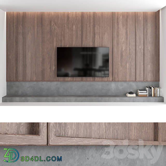 TV wall set 08 3D Models