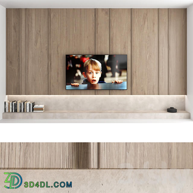 TV wall set 08 3D Models