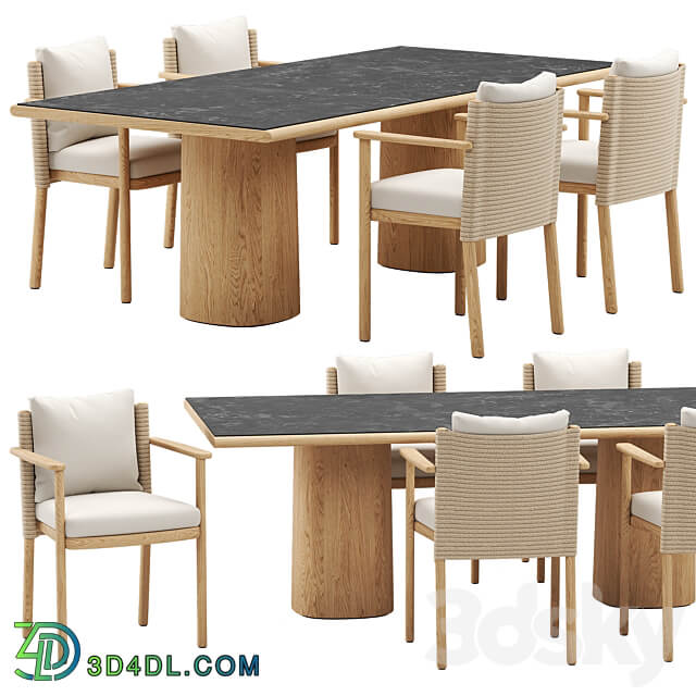 Giro Dining Set Kettal Table Chair 3D Models