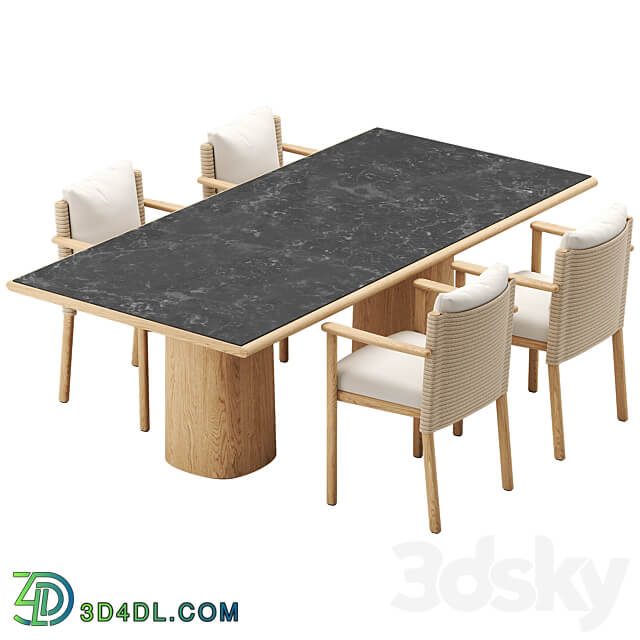 Giro Dining Set Kettal Table Chair 3D Models