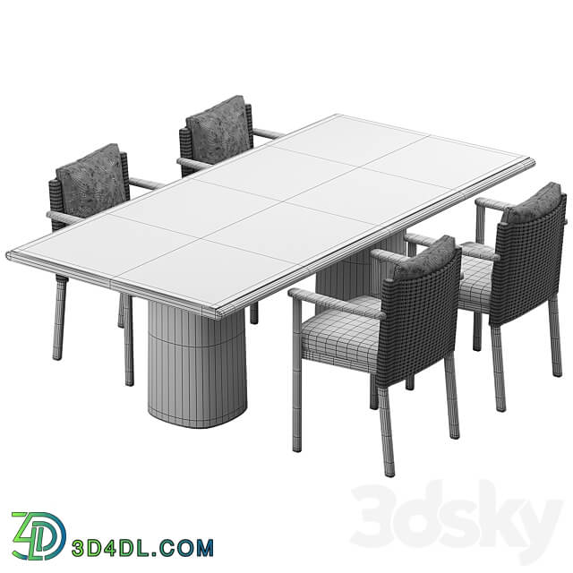 Giro Dining Set Kettal Table Chair 3D Models