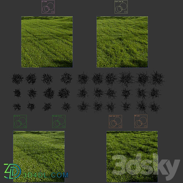 Grass Pack 01 3D Models