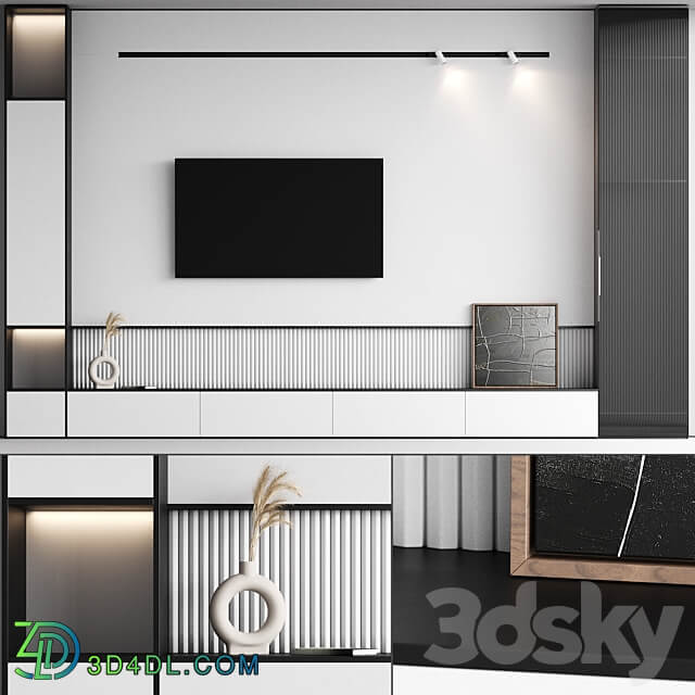 TV wall 03 3D Models