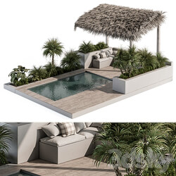 Backyard and Landscape Furniture with Pool 05 Other 3D Models 