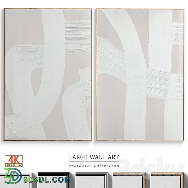 Abstract Textural Plaster Wall Art C 399 3D Models