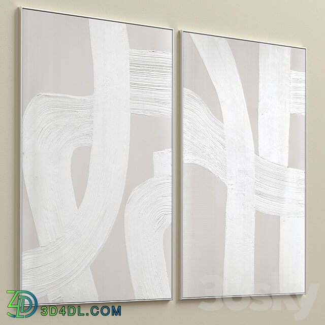 Abstract Textural Plaster Wall Art C 399 3D Models