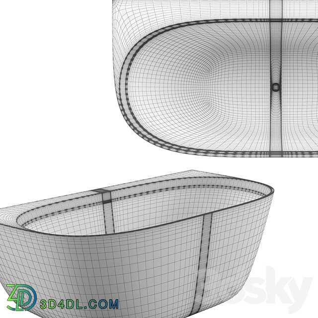 Wall mounted bathtub Salini SOFIA WALL 3D Models