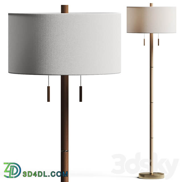 Pottery Barn Laurin Wood Floor Lamp 3D Models