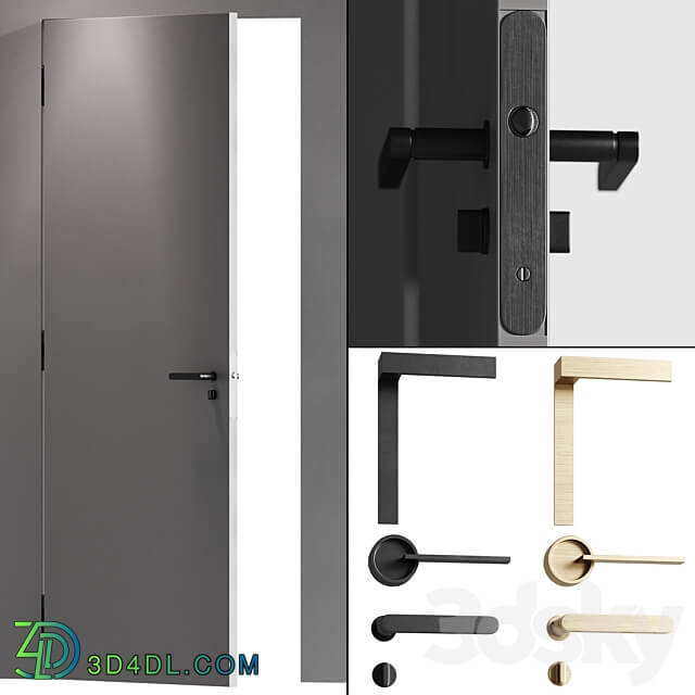 Concealed doors with details 003 3D Models