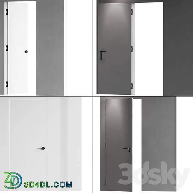 Concealed doors with details 003 3D Models