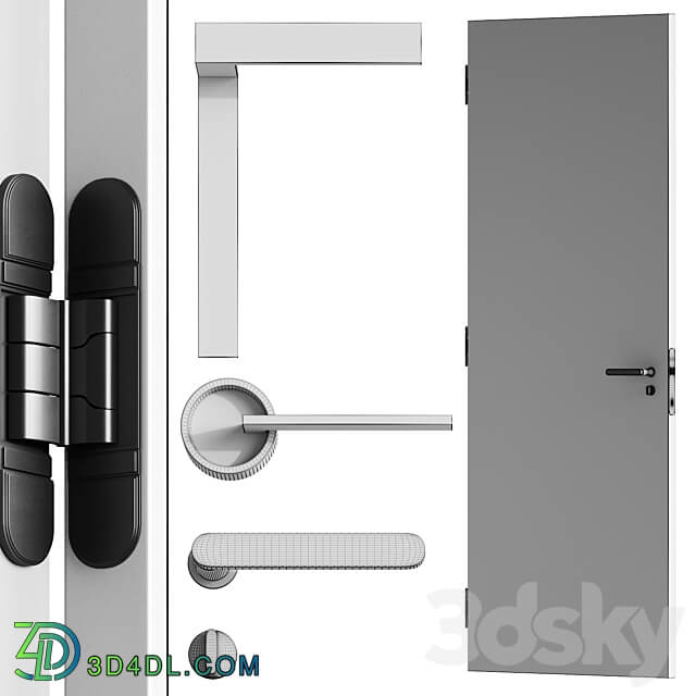 Concealed doors with details 003 3D Models