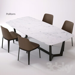 Table Chair Concorde Grace poliform 