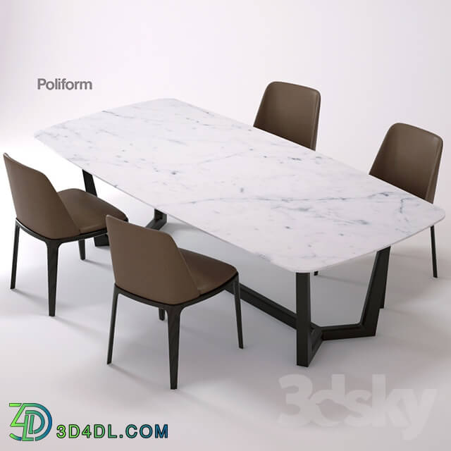 Table Chair Concorde Grace poliform