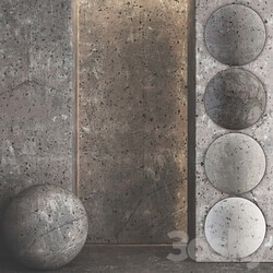 Collection Concrete 03 Pervious concrete Stone 3D Models 