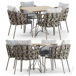 Outdoor garden furniture set v01 Furniture set Table Chair 3D Models 
