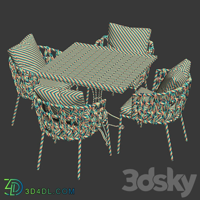 Outdoor garden furniture set v01 Furniture set Table Chair 3D Models
