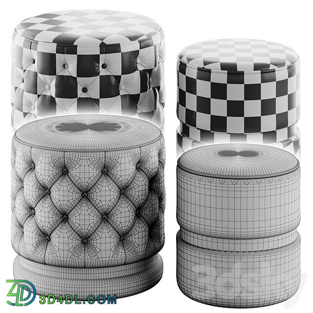 Round ottomans by nspire 3D Models