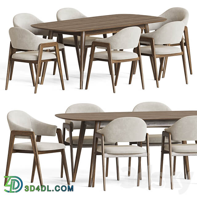 Dining Set 73 Table Chair 3D Models