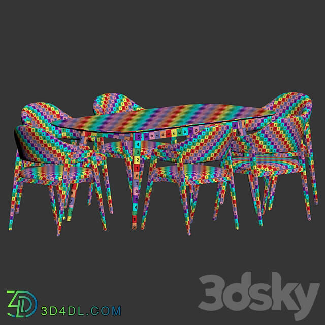 Dining Set 73 Table Chair 3D Models