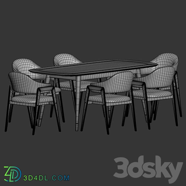 Dining Set 73 Table Chair 3D Models