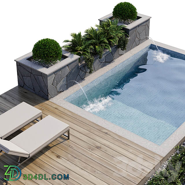 Backyard and Landscape with Pool 12 Other 3D Models