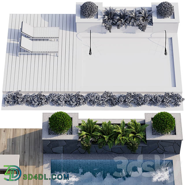 Backyard and Landscape with Pool 12 Other 3D Models