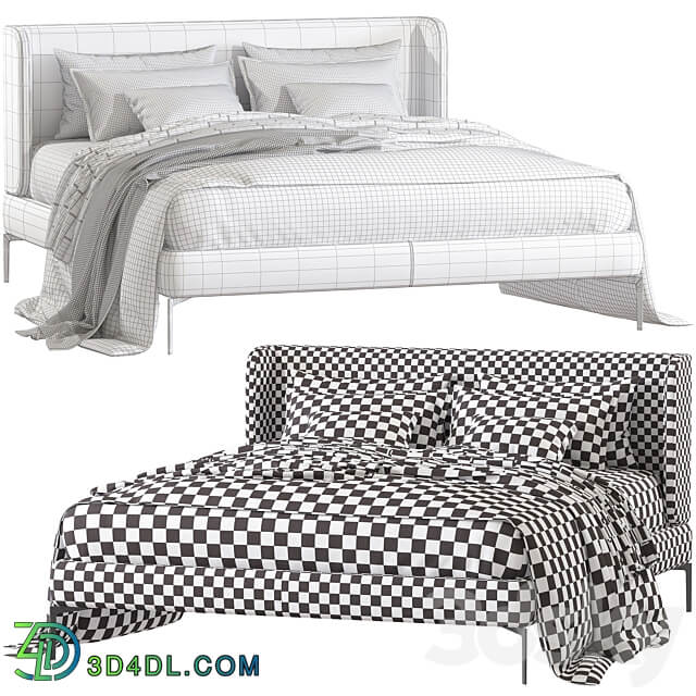 Double bed 82. Bed 3D Models