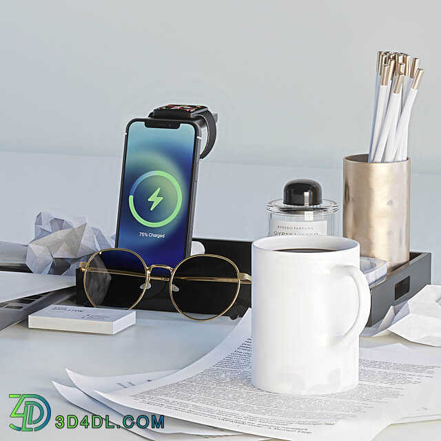 Desktop accessories set 3D Models