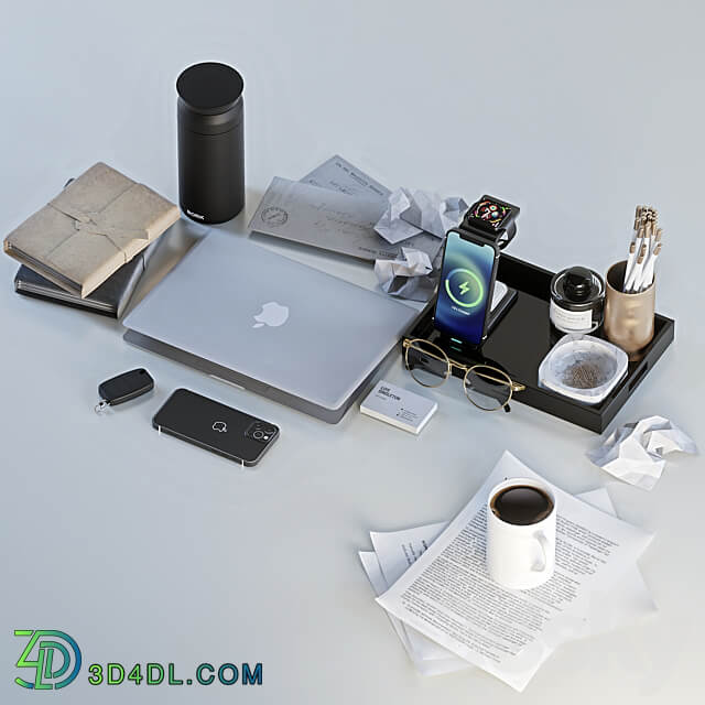 Desktop accessories set 3D Models