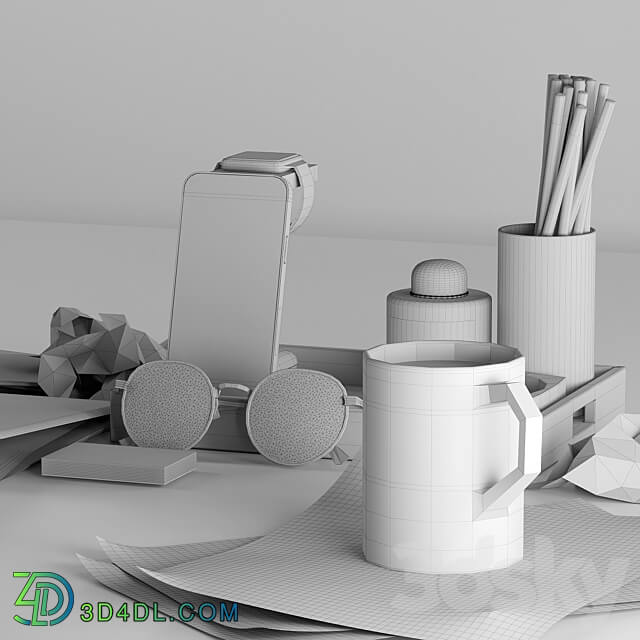 Desktop accessories set 3D Models