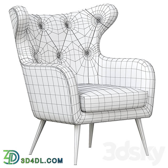 Bouck Wingback Chair 3D Models