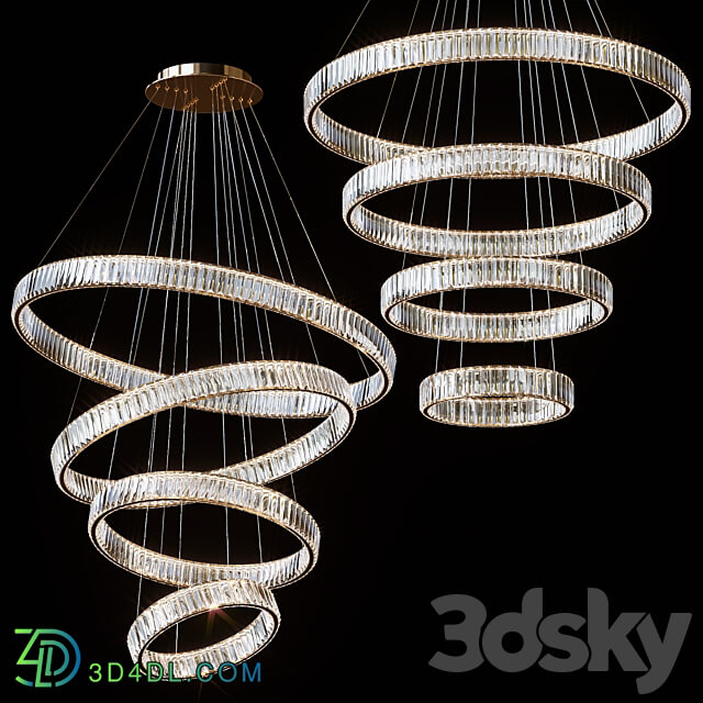 Cascading pendant chandeliers BERTOLDA CAS by lampatron 100cm 80cm 60cm 40cm Pendant light 3D Models